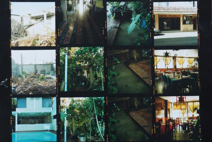 contact sheet of color images taken in palenque mexico