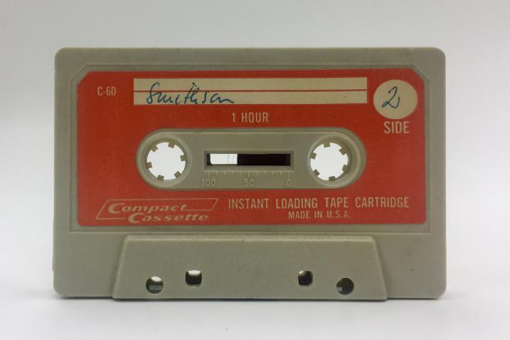 a red cassette tape 