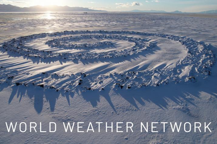 Robert Smithson's Spiral Jetty in the snow