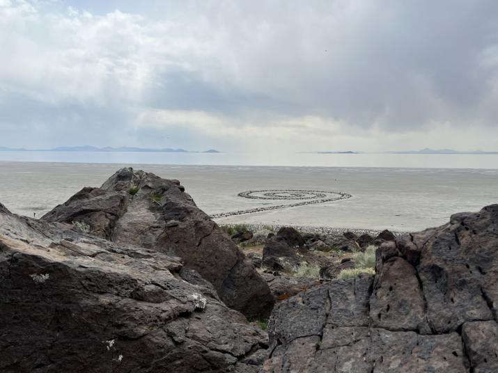 Spiral Jetty viewed from the shore