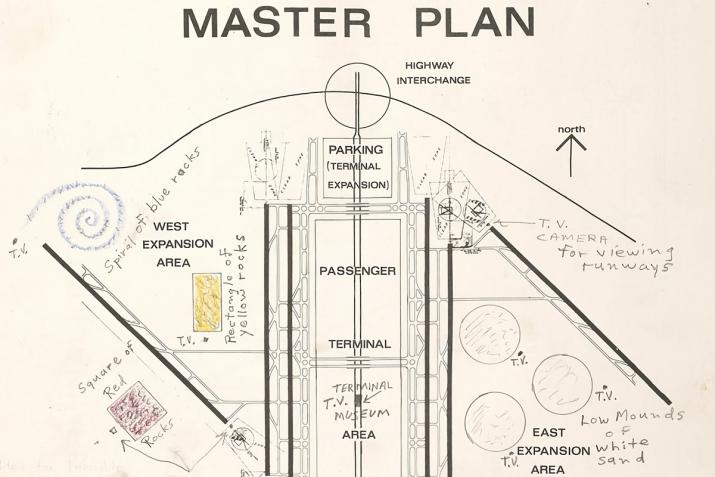 Robert Smithson's drawing for the Master Plan at DFW Airport