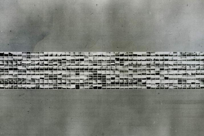 a collection of 400 small images on a gray wall