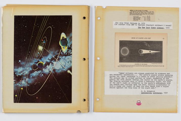 a collage book featuring images and text relating to the moon