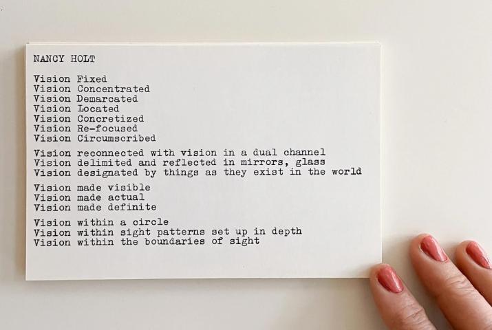 text on an index card