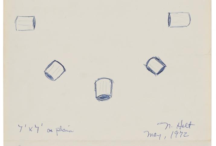 an annotated drawing of an outdoor sculpture