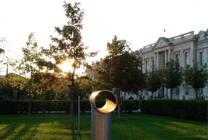 image of a Locator sculpture on a university campus