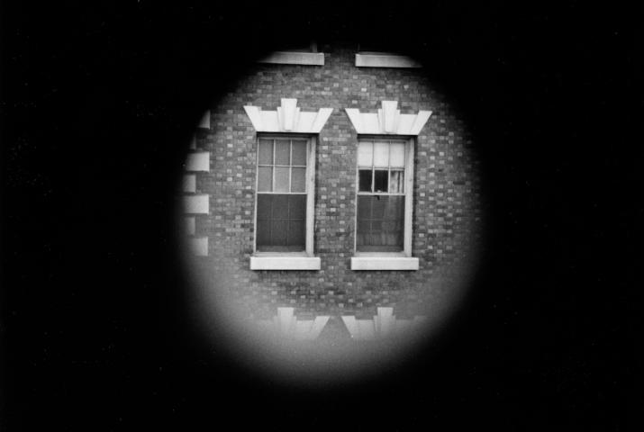 view of two windows through a Locator