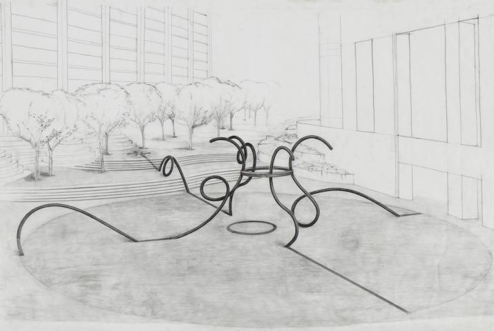 pencil drawing for an outdoor sculpture