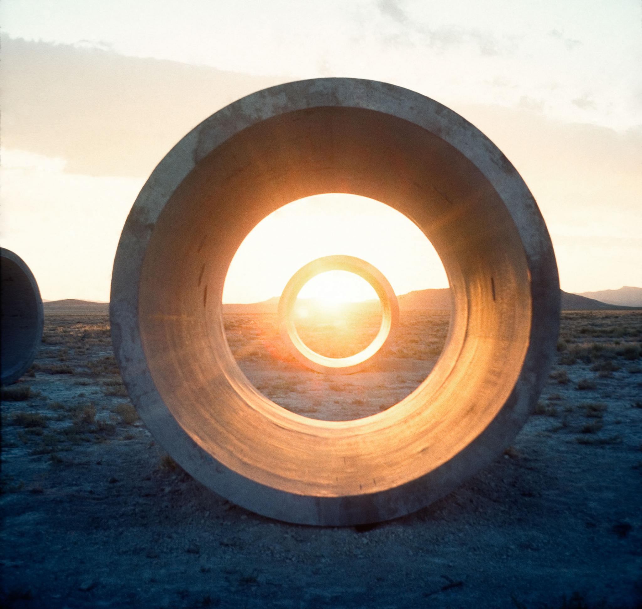 Sun Tunnels viewed at sunrise on the summer solstice.