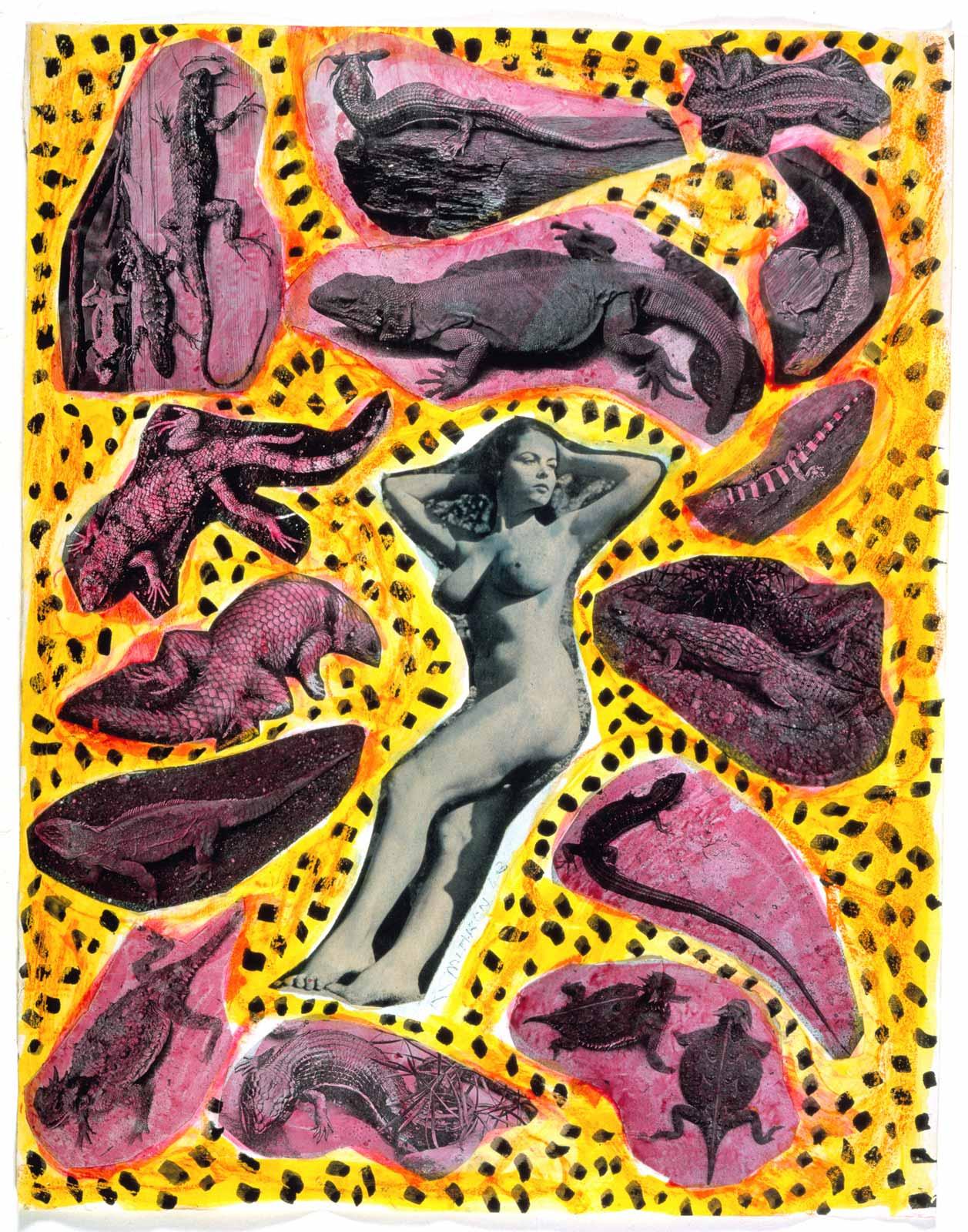 A drawing by Robert Smithson, Untitled, Venus with reptiles