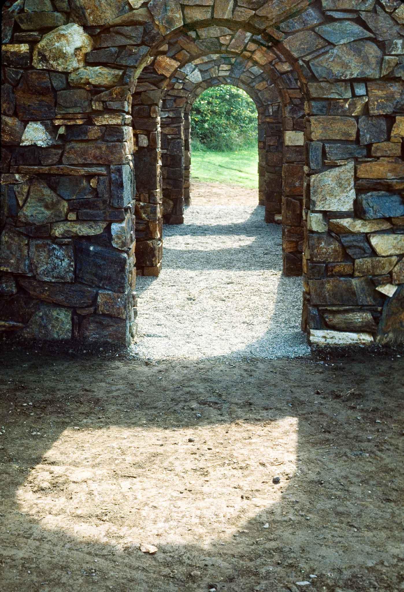 Concentric archways in stone walls