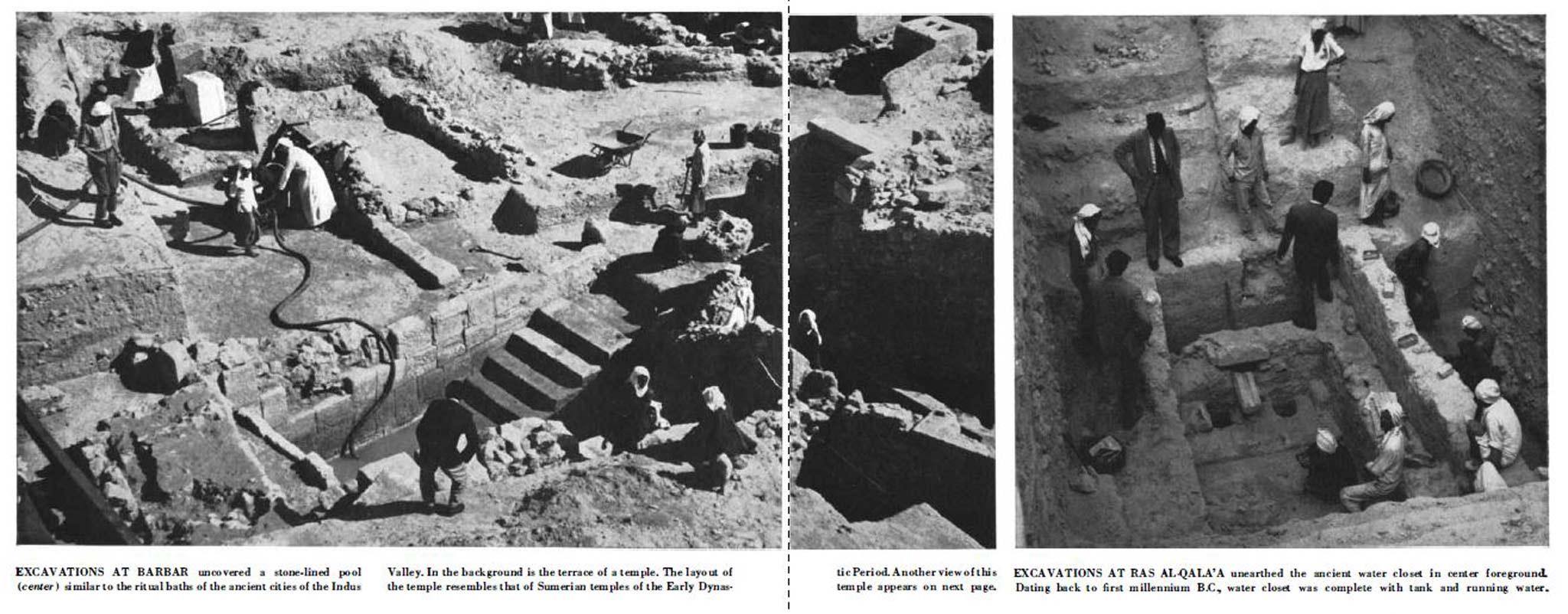 a spread from Scientific American depicting an archeological site