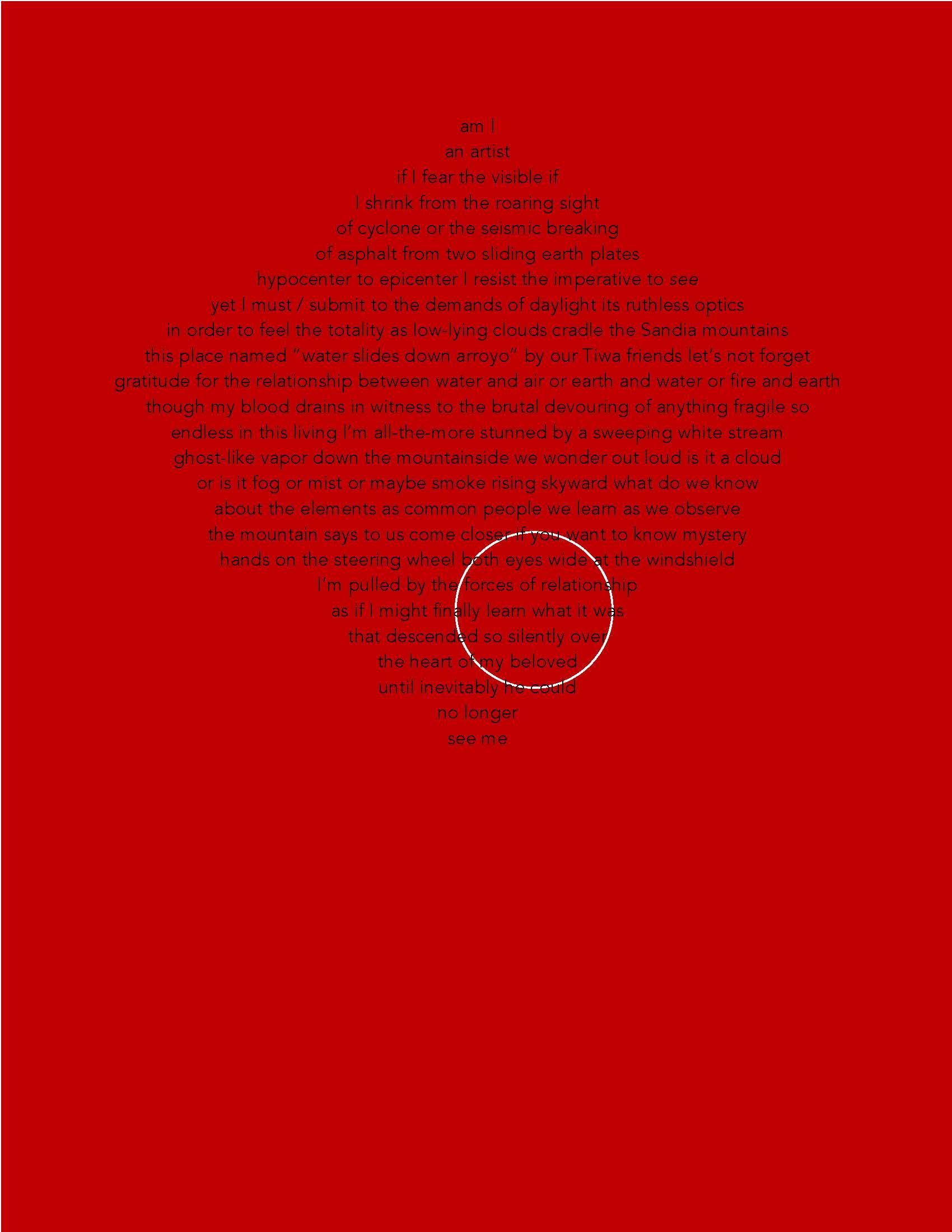 a poem of white text on a black background