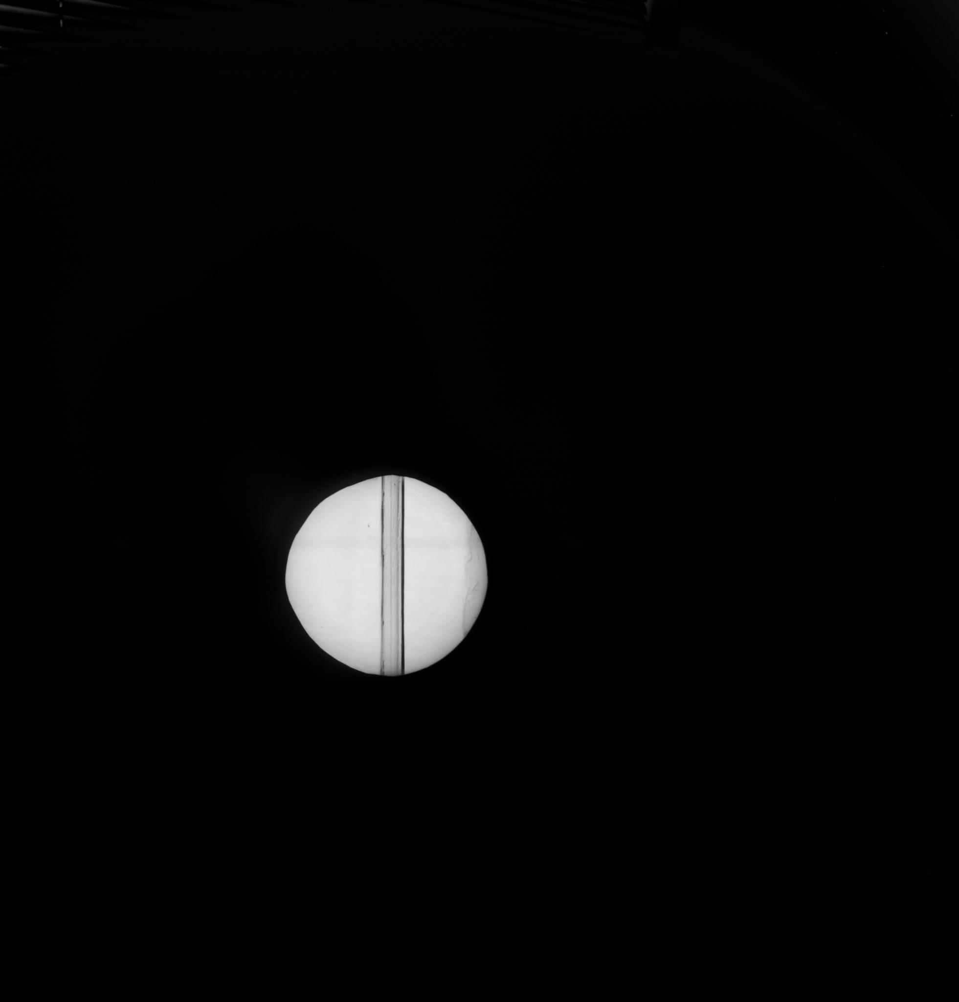 A circle of light in a black background