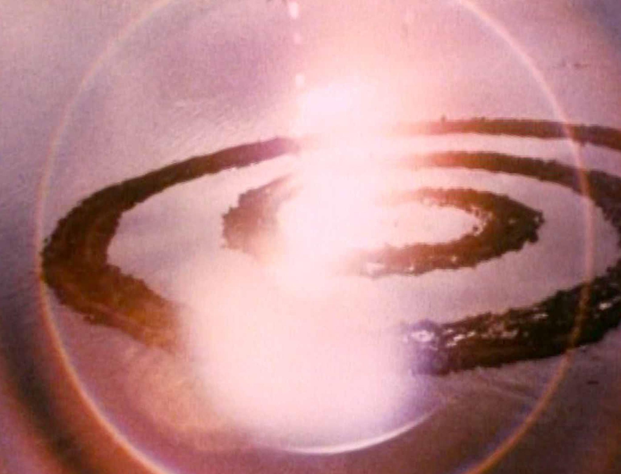 film still from Spiral Jetty