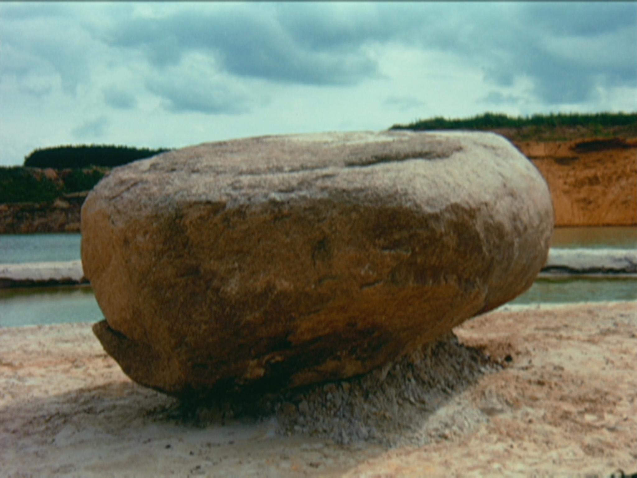 a large boulder