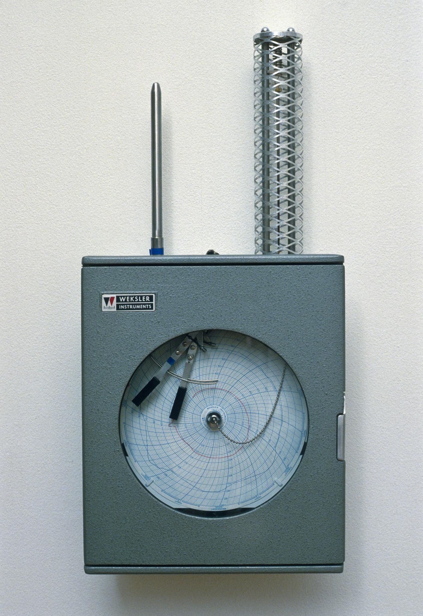 a meter recording temperature