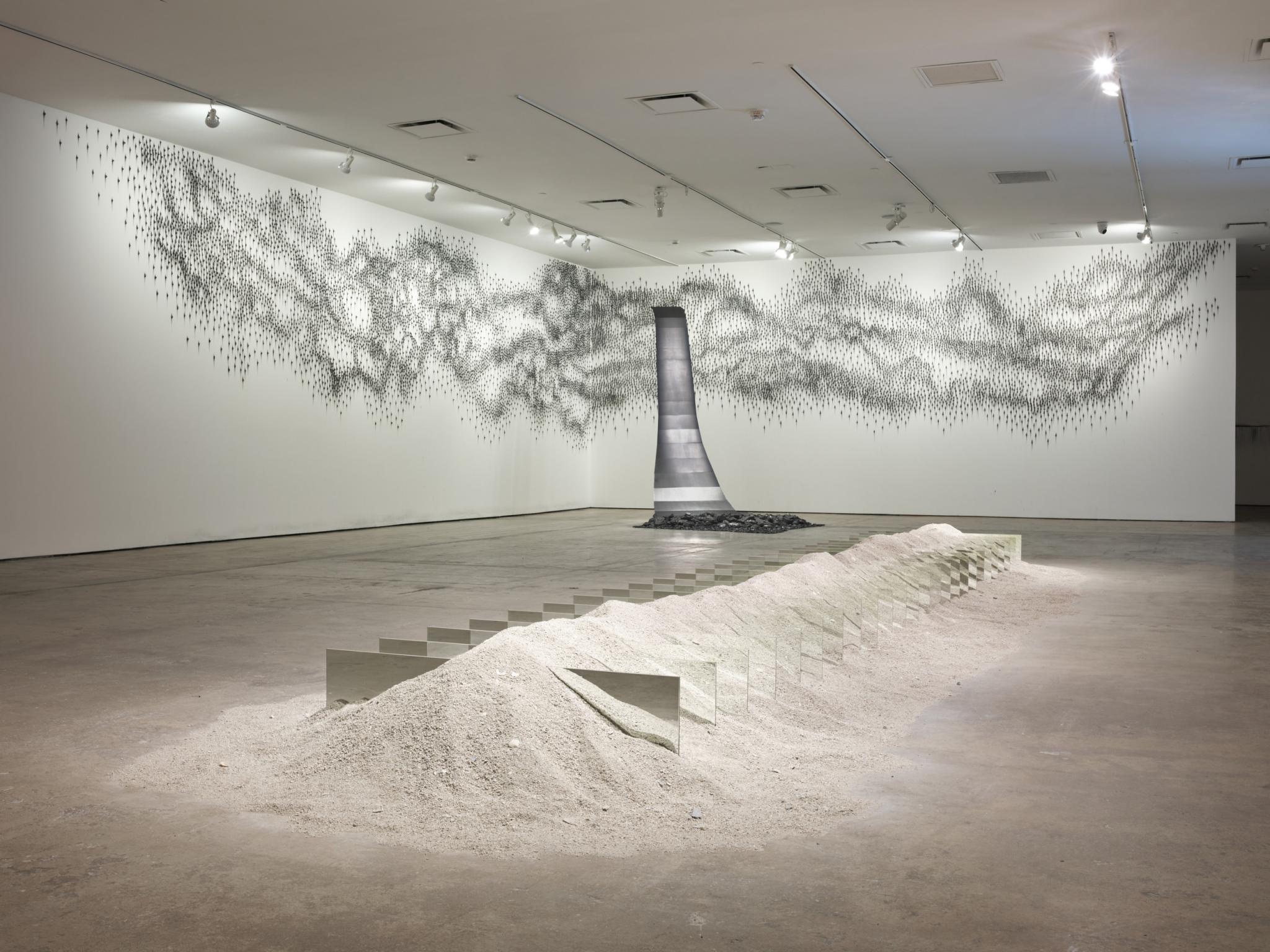 an installation view of the exhibition Teresita Fernández / Robert Smithson 