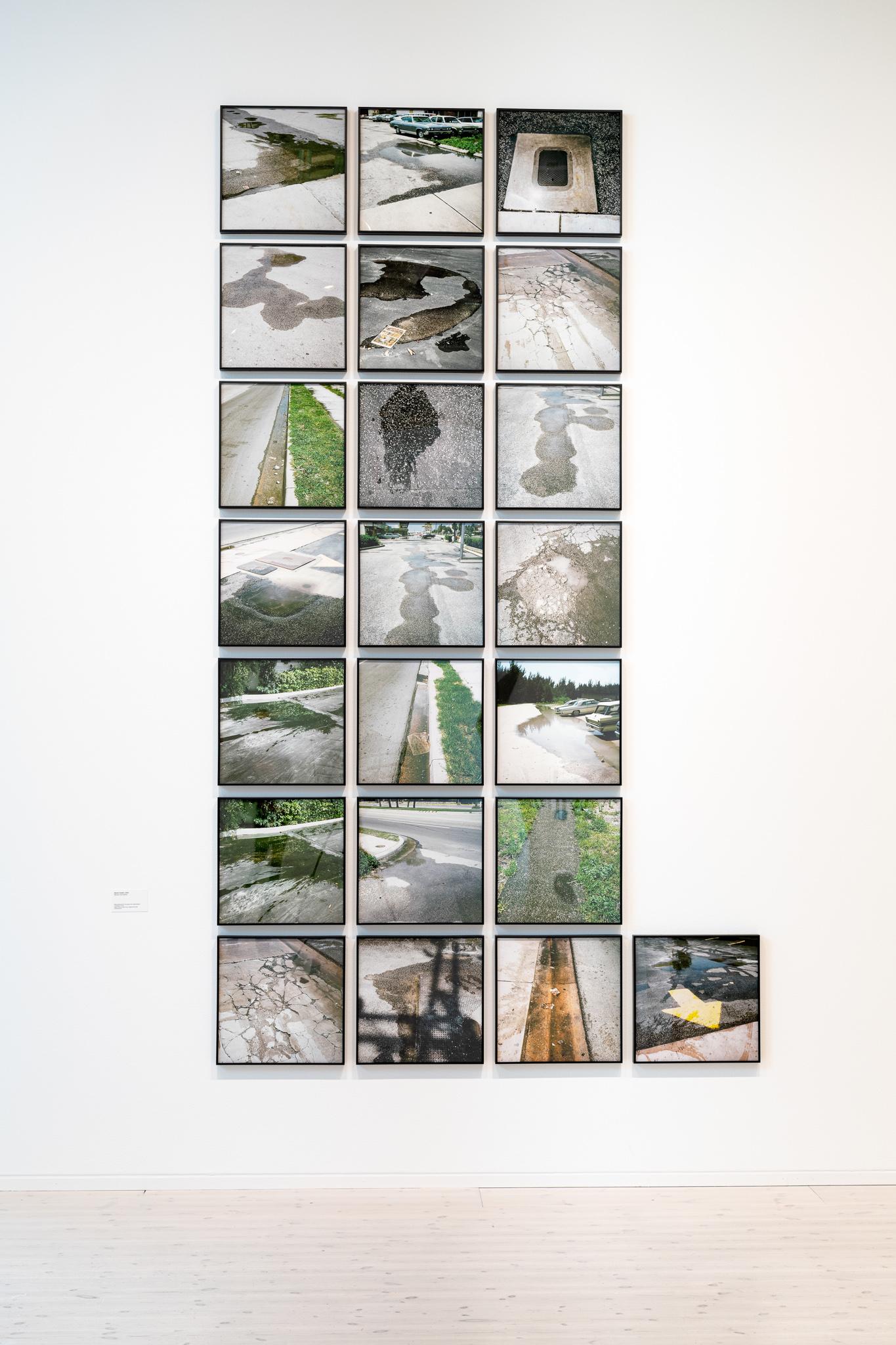 framed photographs of Miami Puddles installed at Bildmuseet in Sweden