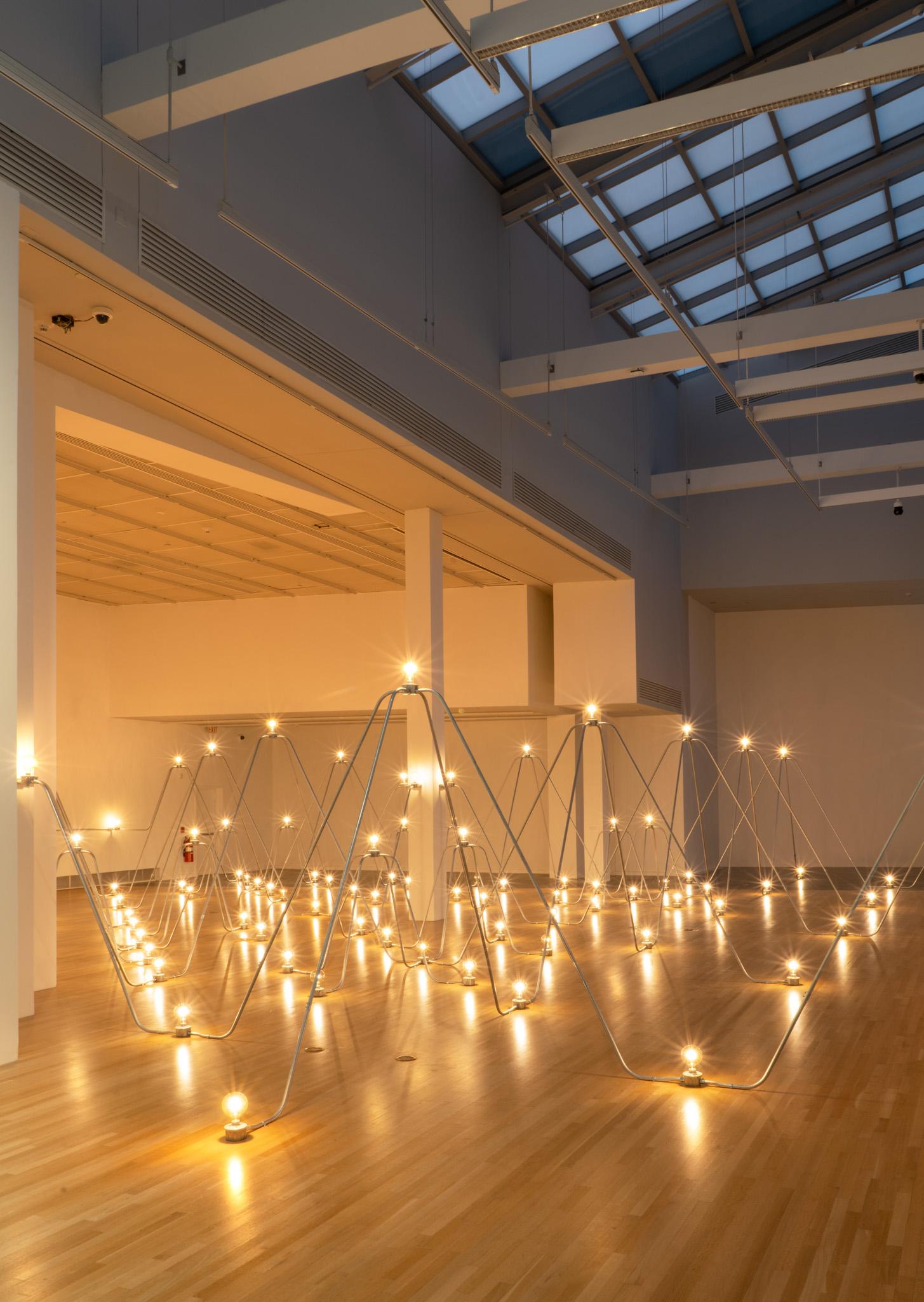 Nancy Holt's Electrical System installed at the Wexner Center