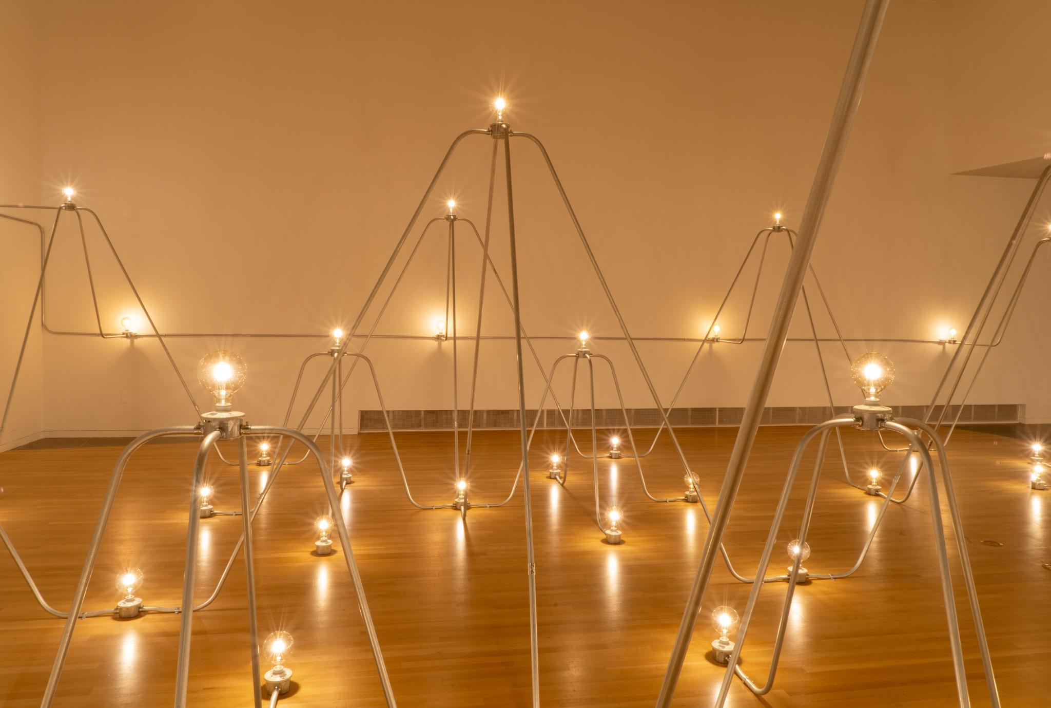 Nancy Holt's Electrical System installed at the Wexner Center