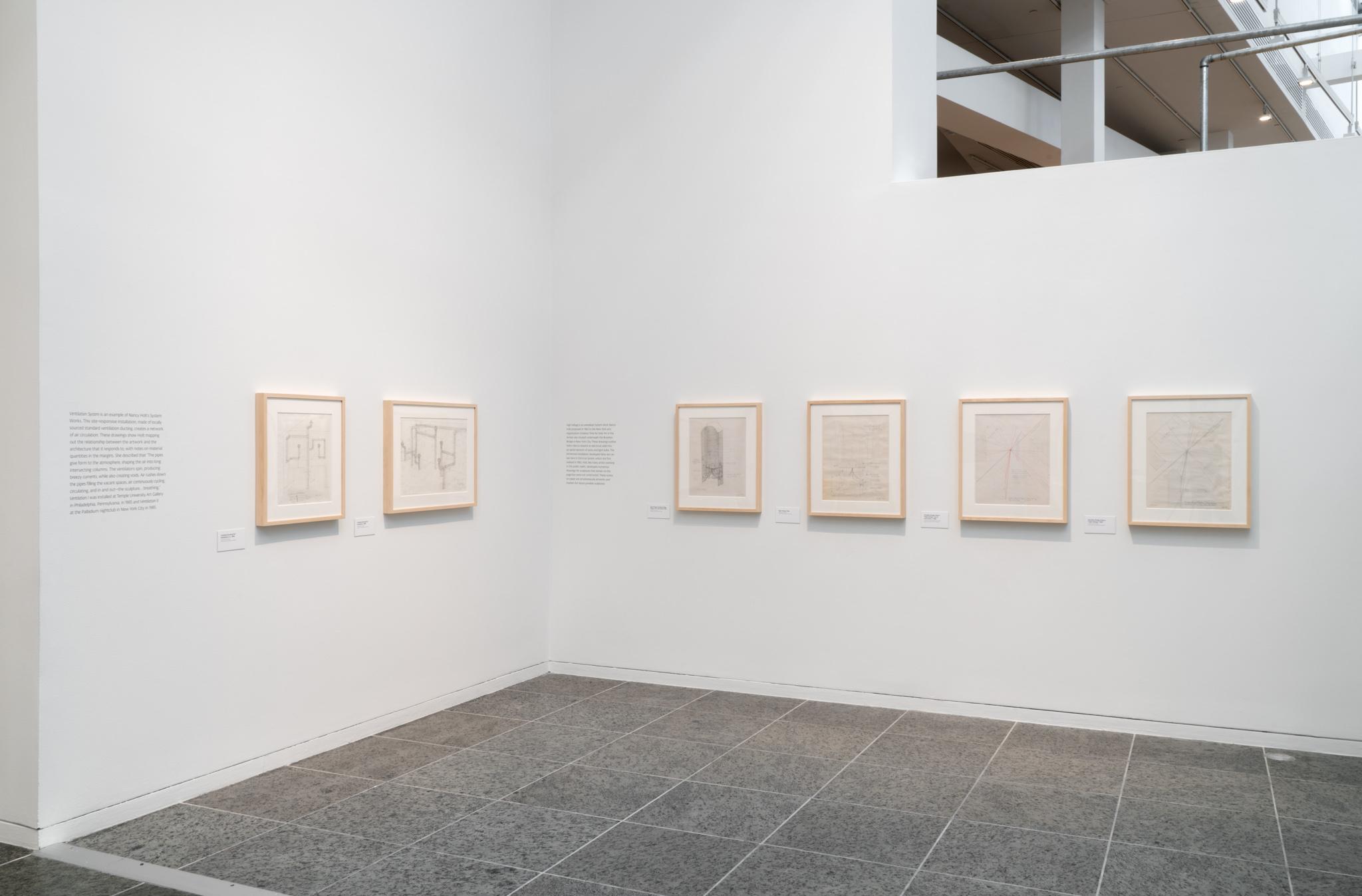 Installation view of Nancy Holt: Power Systems, Wexner Center for the Arts, Columbus, Ohio, 2025