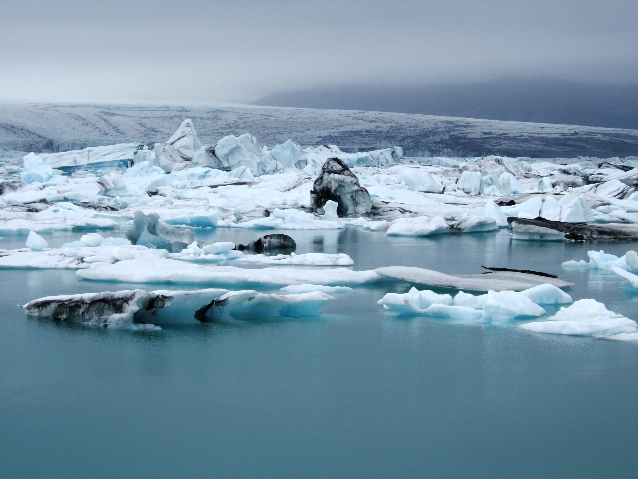 massive chunks of ice in the ocean