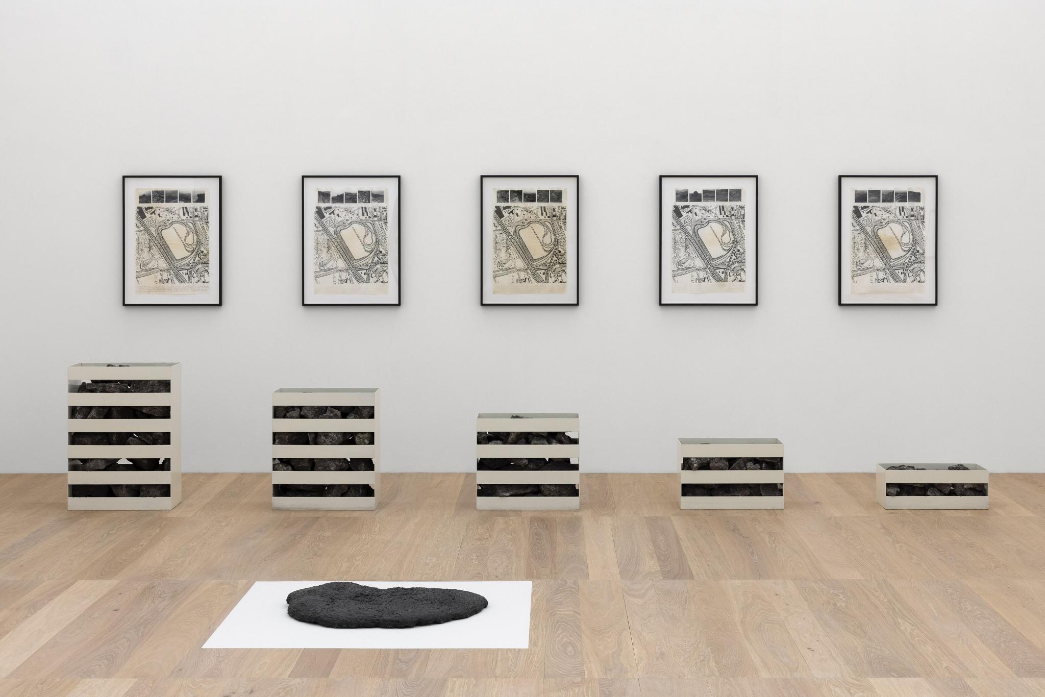 an installation of Robert Smithson artworks in a museum