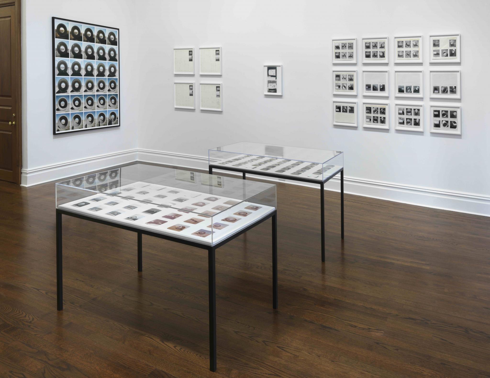 Installation view of Echoes & Evolutions: Nancy Holt’s Sun Tunnels at at Sprüth Magers, New York