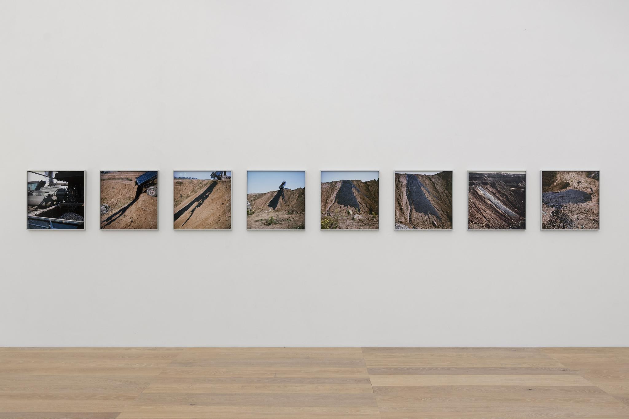 a line of square photographs
