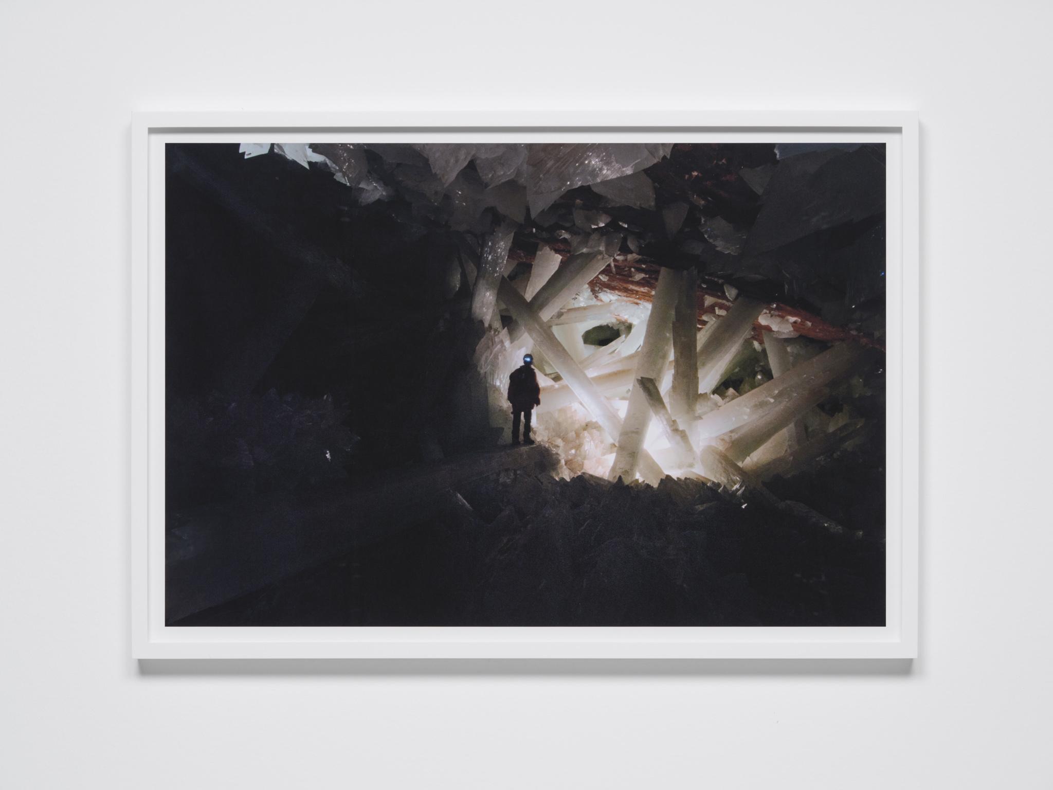 Casting a Glance: Dancing with Smithson, Marian Goodman Gallery, Los Angeles, CA, 2025 featuring a photograph of an actual underground cave with large crystals