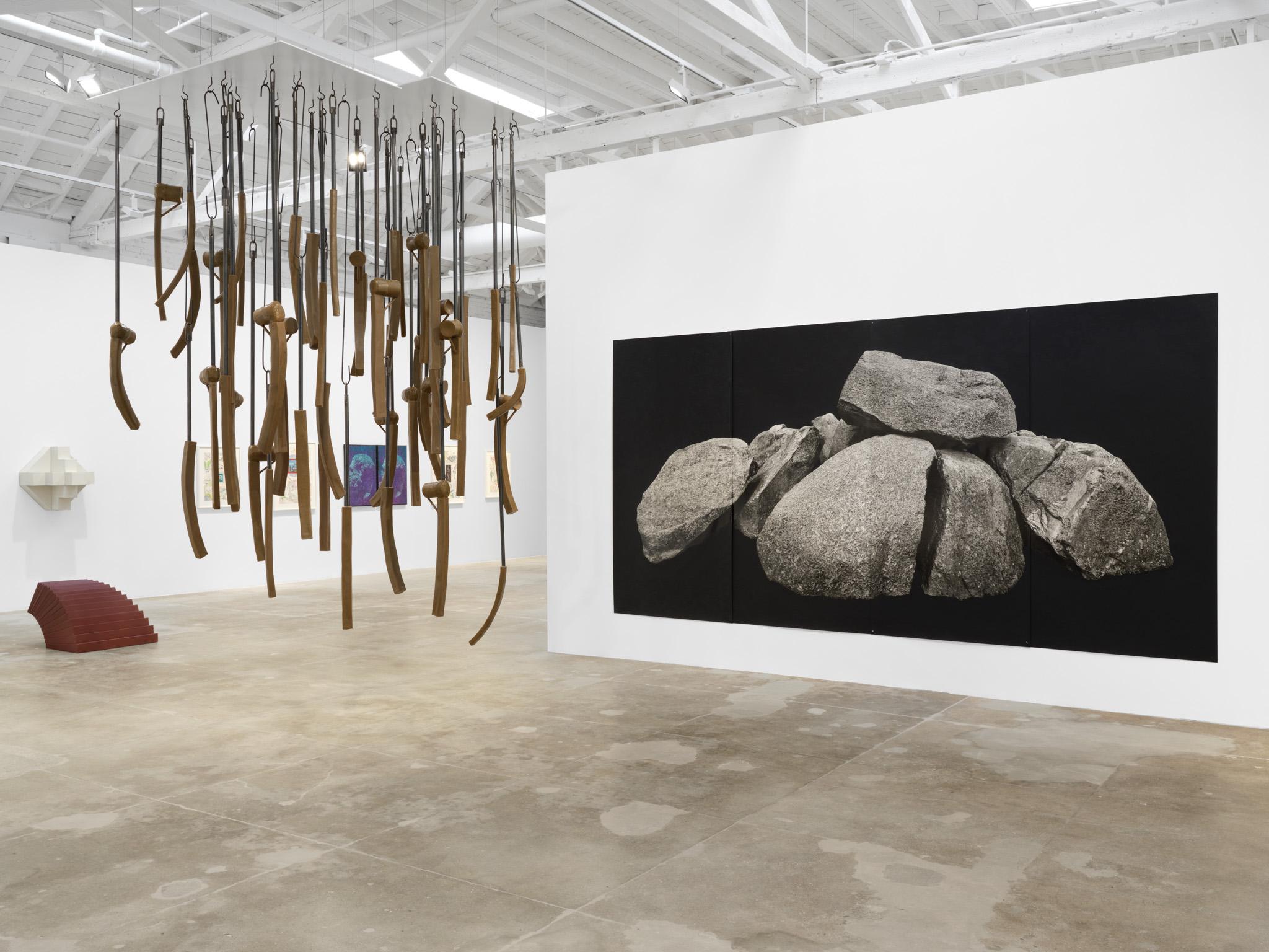 Installation view: Casting a Glance: Dancing with Smithson, Marian Goodman Gallery, Los Angeles, CA, 2025