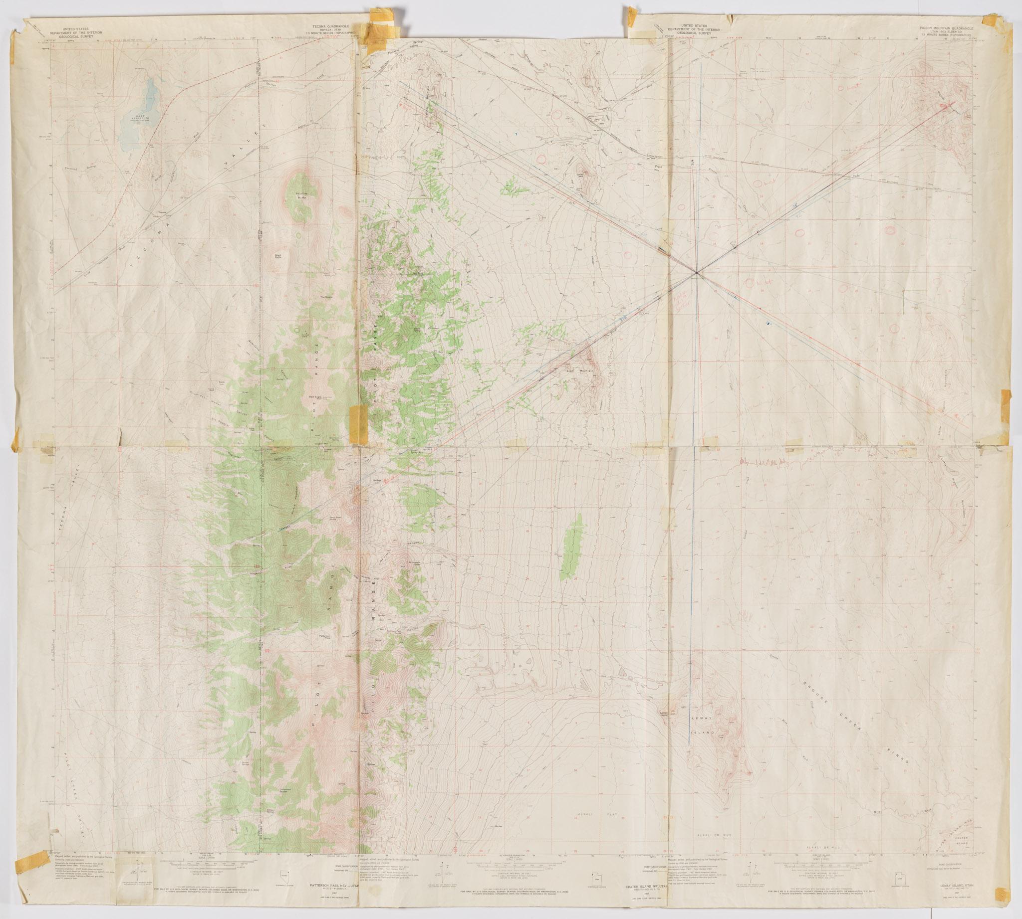 drawing on a map of the Great Basin in Utah