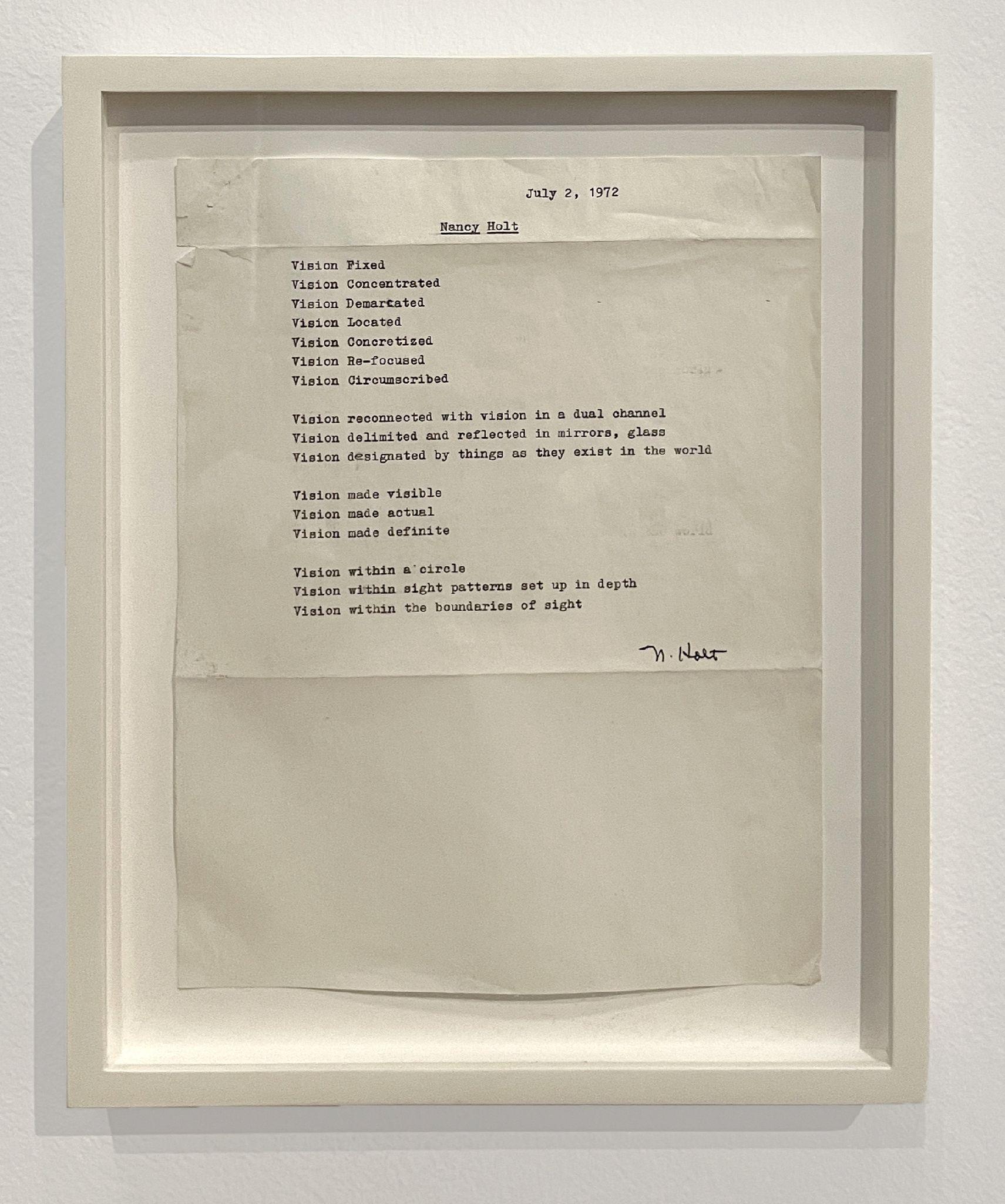 a typewritten concrete poem on a single page