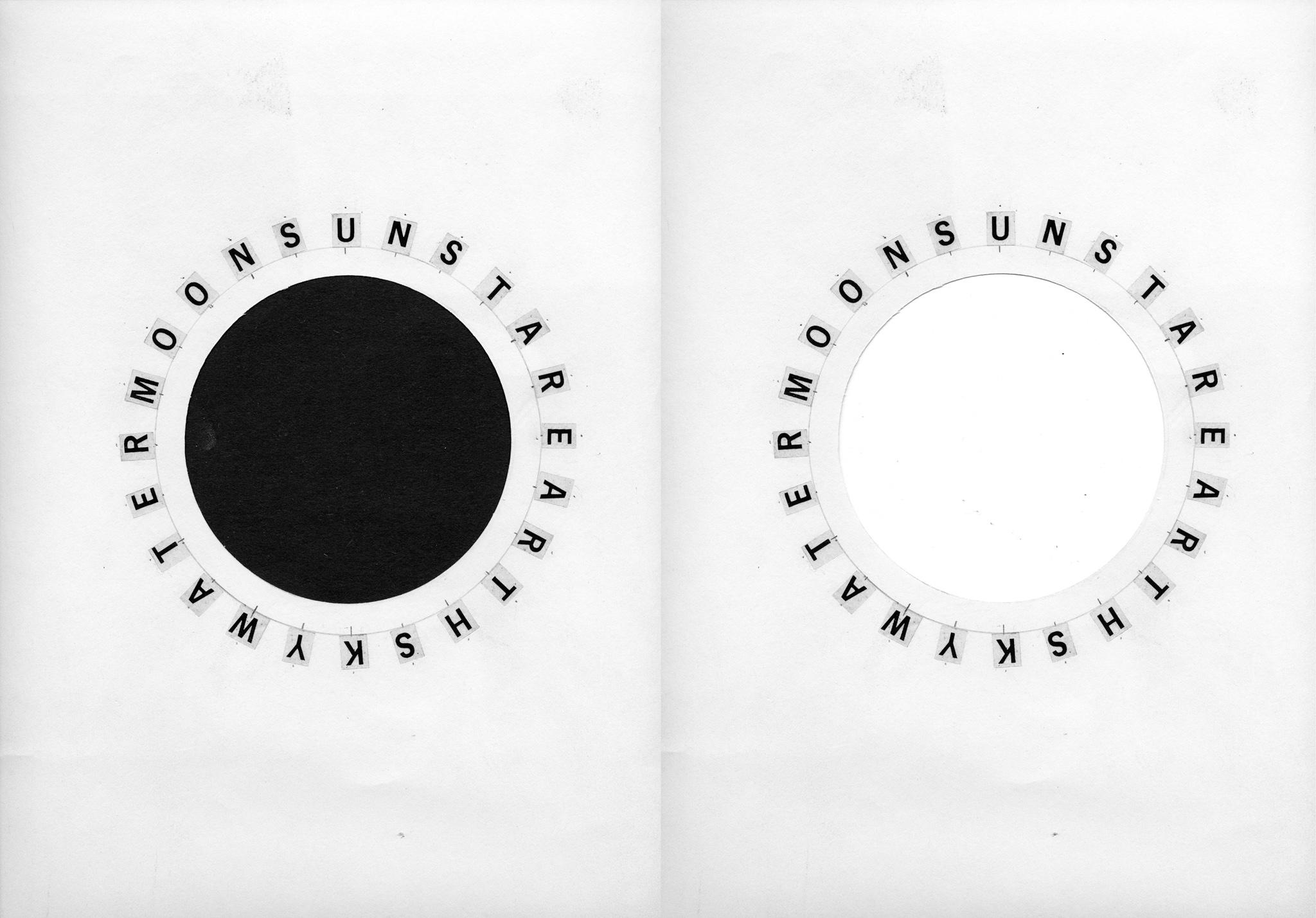 two pages, each with a circle cut out