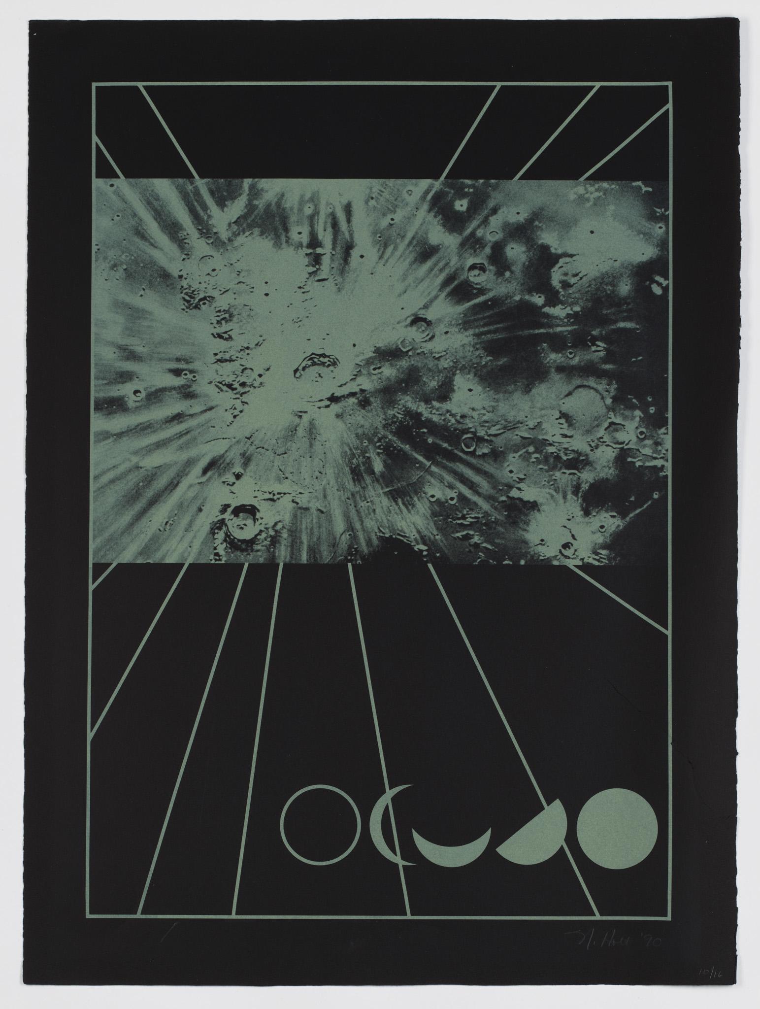 a lithograph of a moon