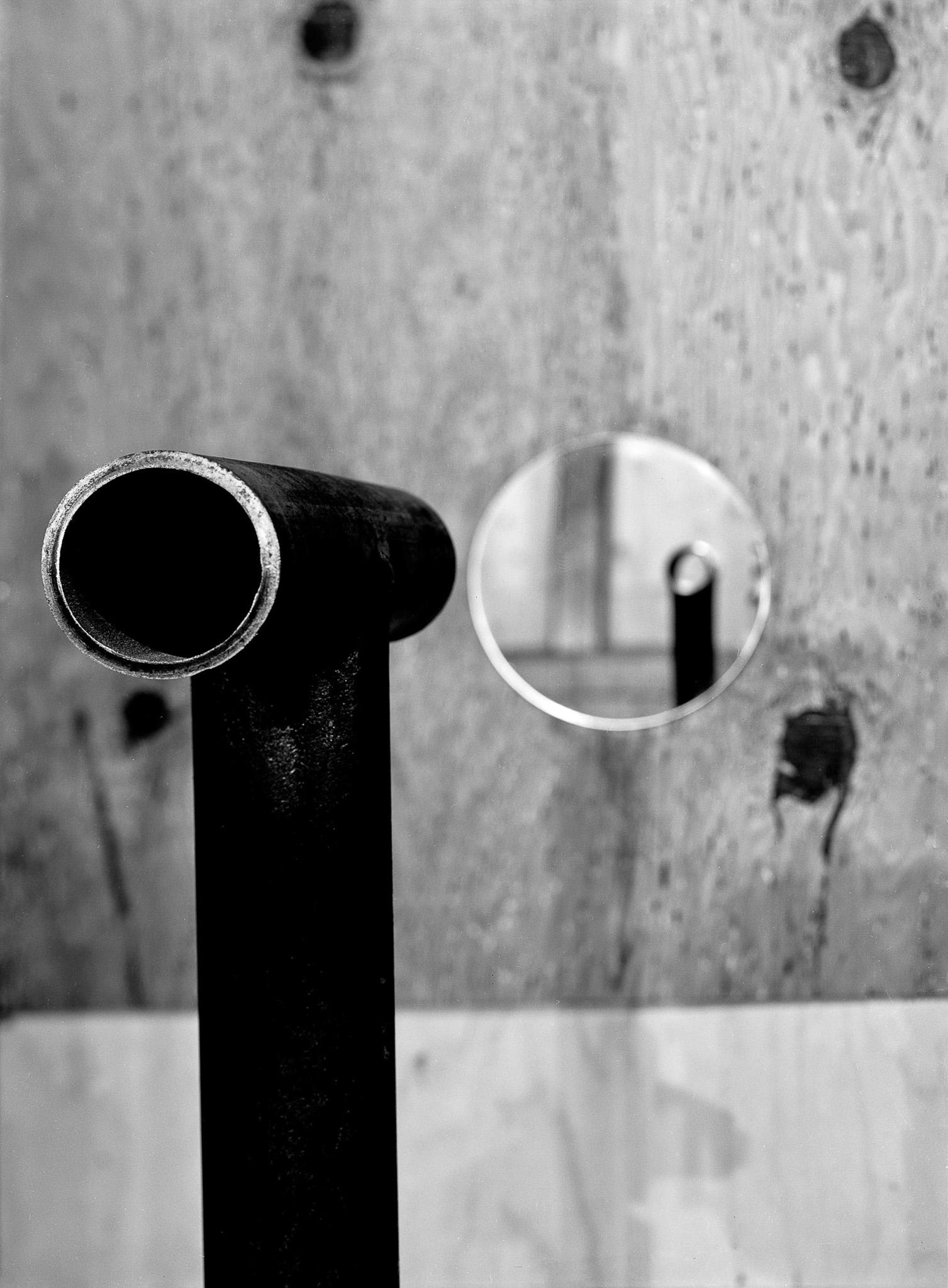 a Locator installation in a raw industrial space