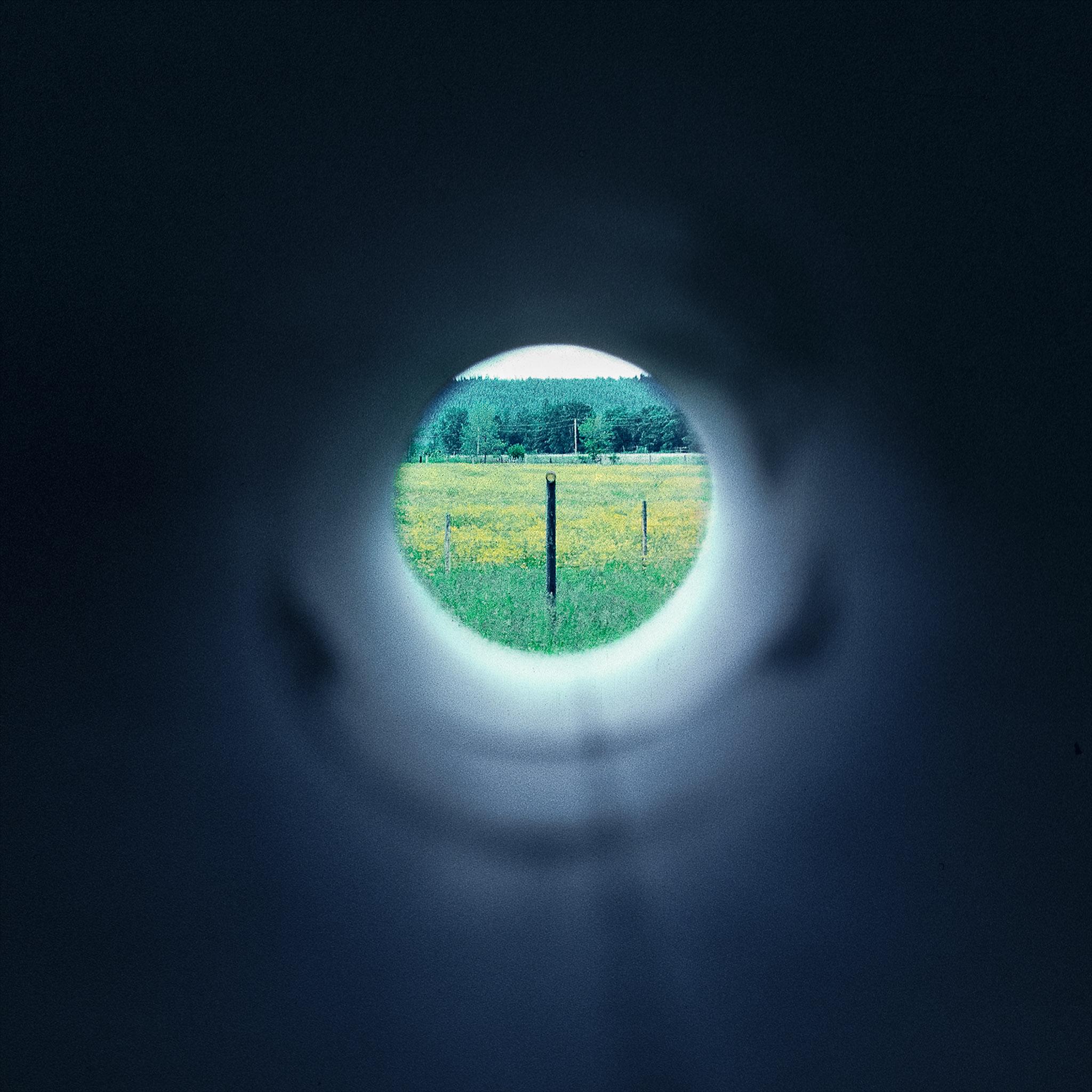 a circular view of ranchland