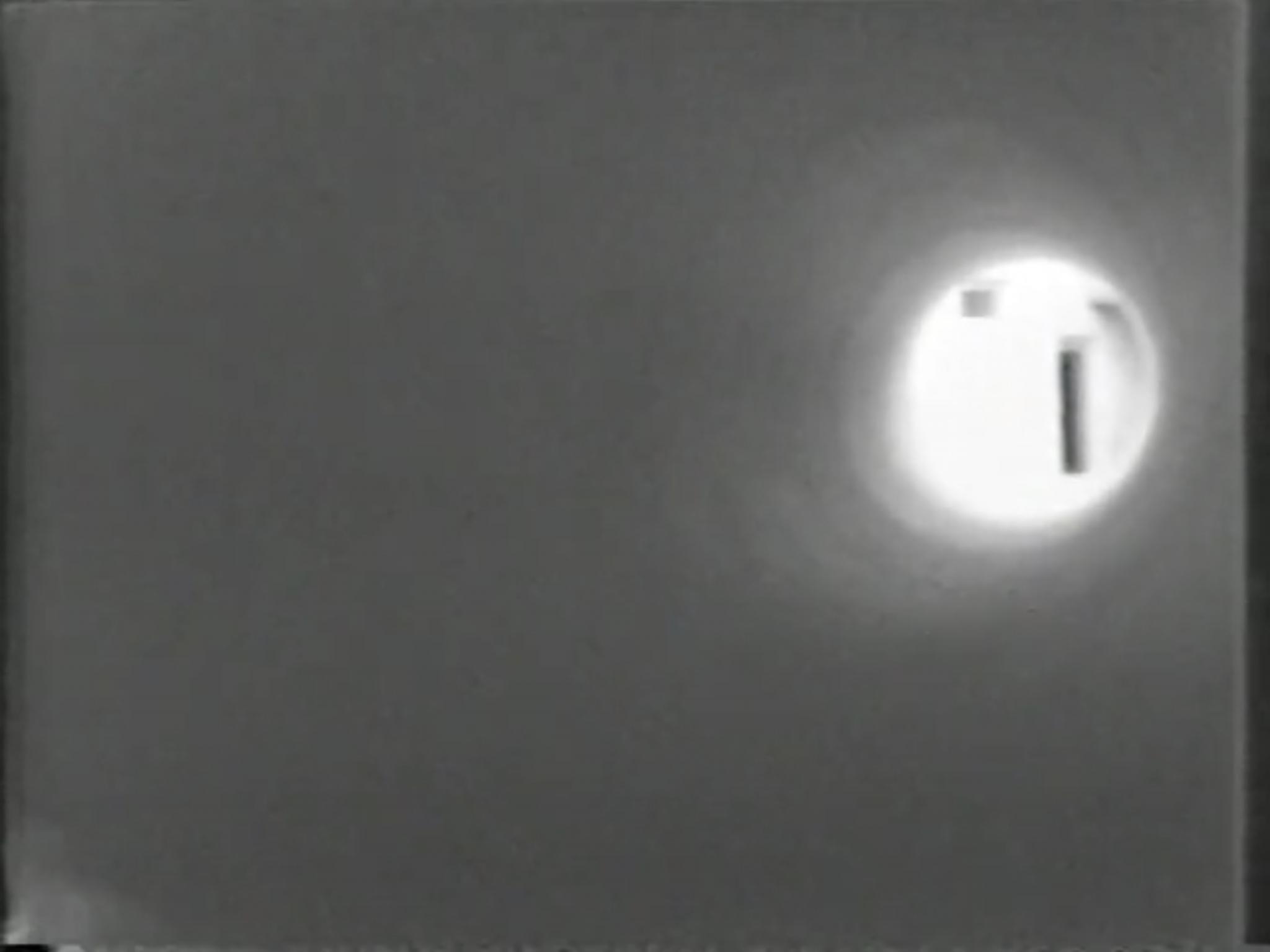 black and white video still
