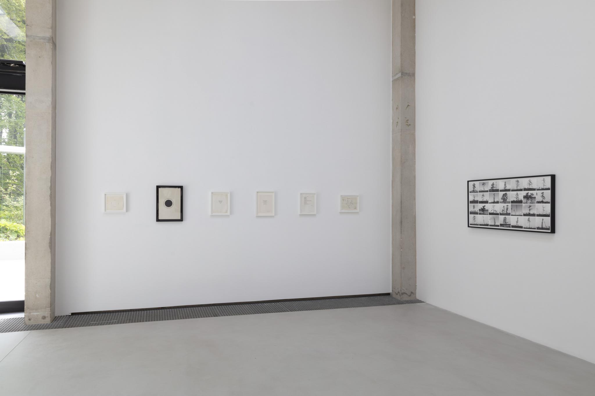 works on paper in a gallery