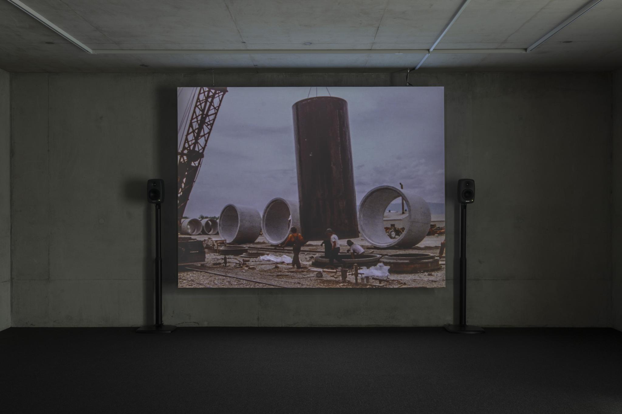 still of a film showing the making of an outdoor artwork