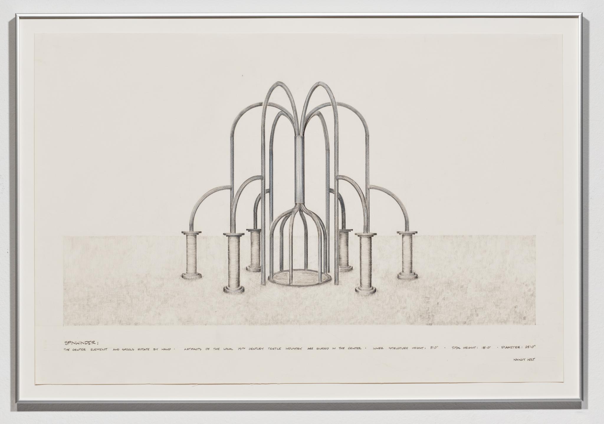 pencil drawing of a sculpture