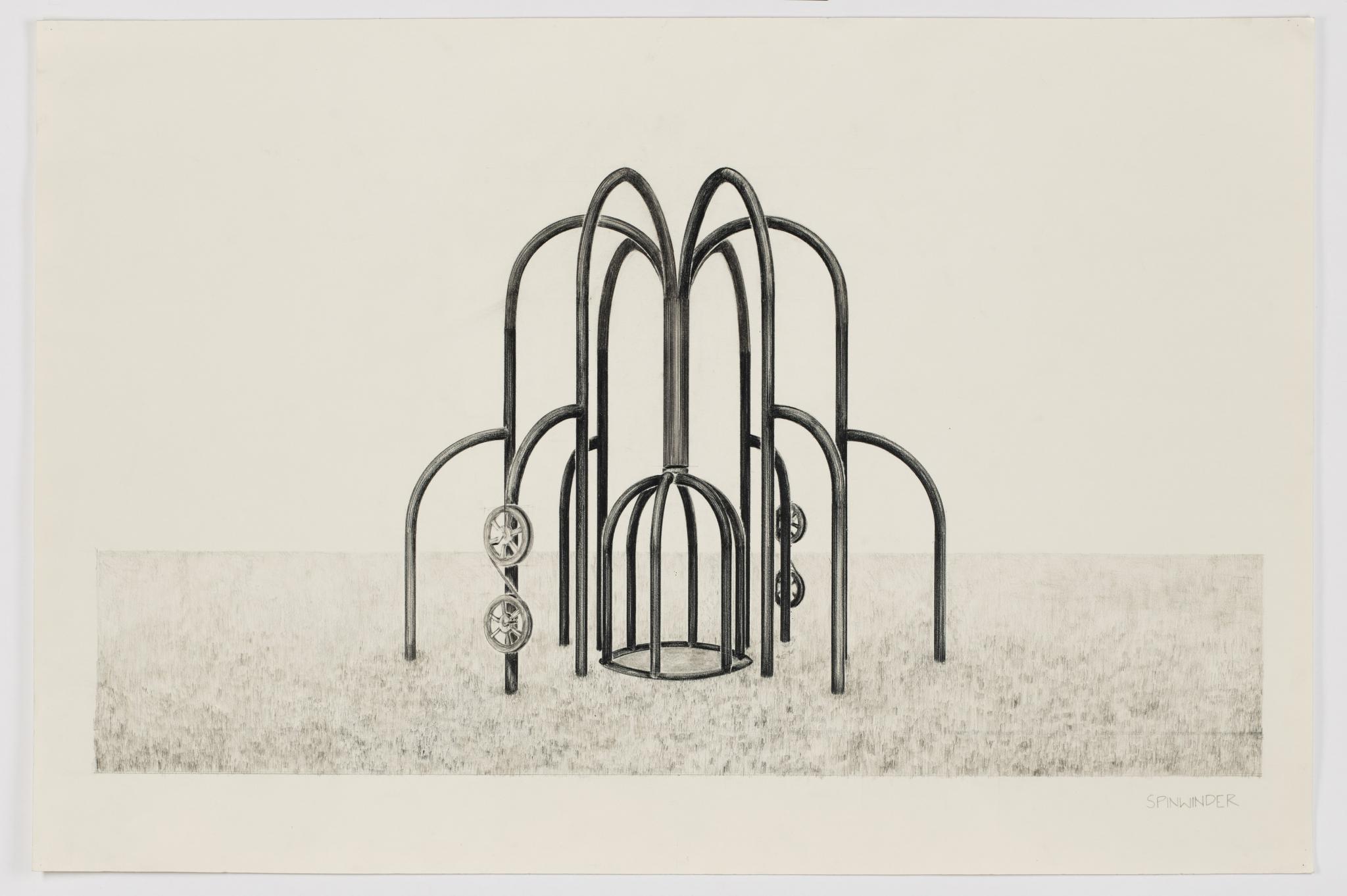 pencil drawing of a sculpture