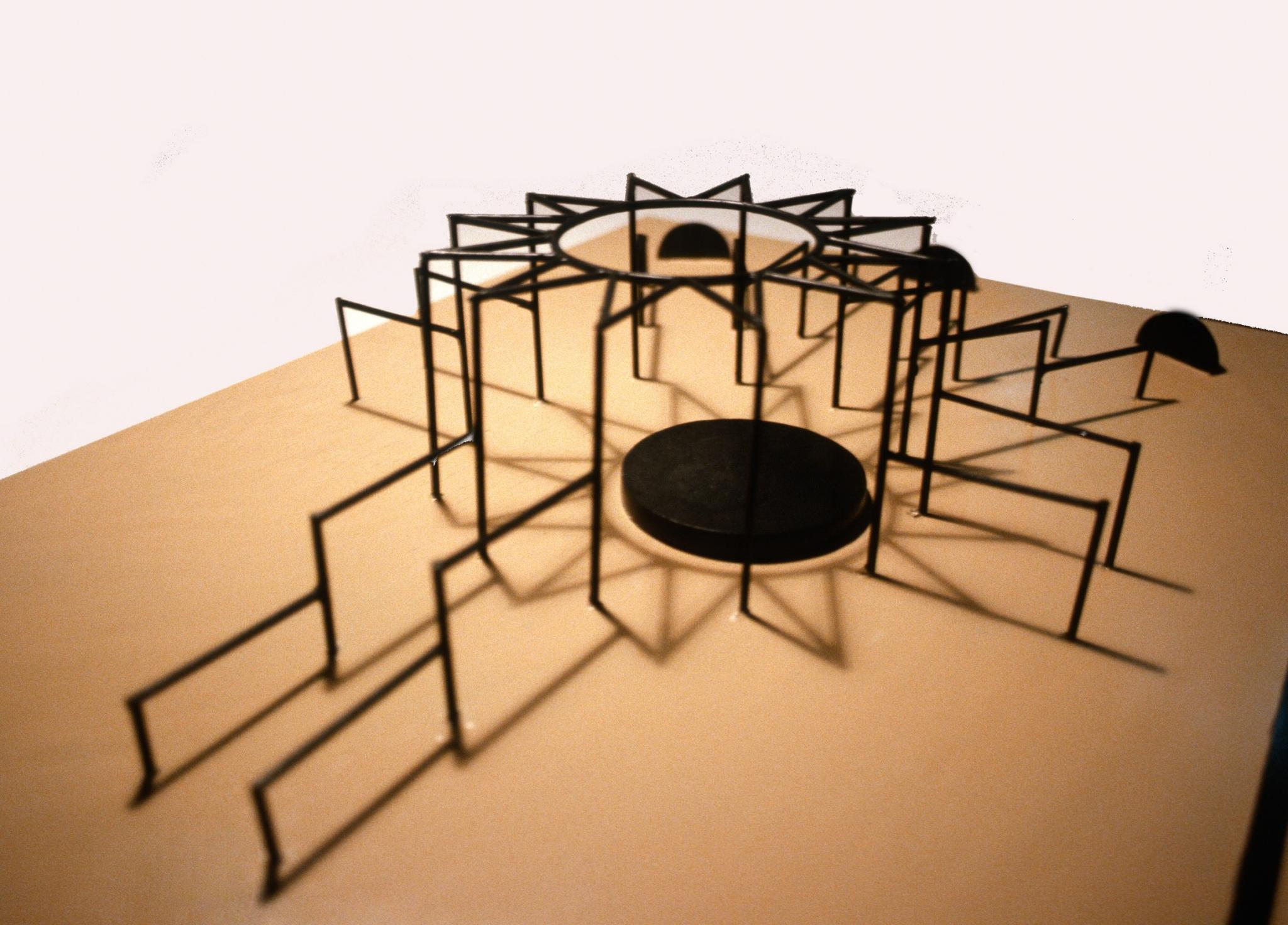 model and drawing of a public sculpture