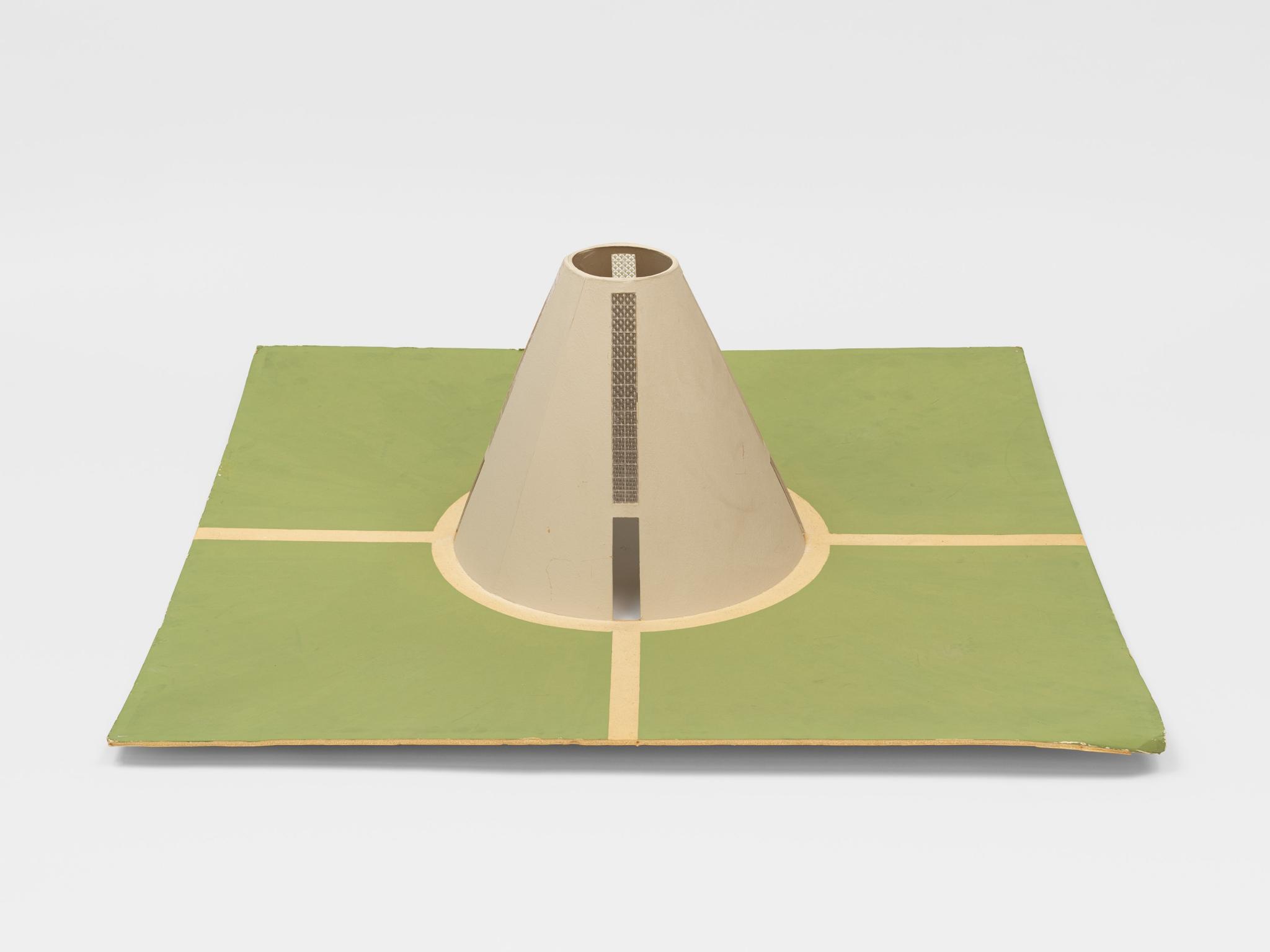 model of a conical public sculpture