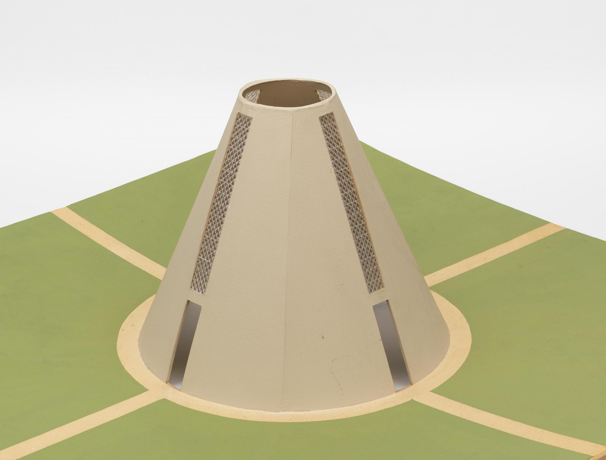model of a conical public sculpture